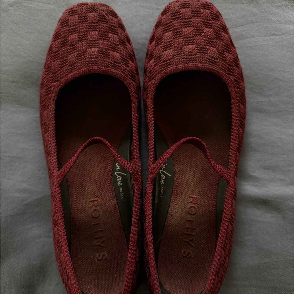 Rothy's The Max Square Mary Jane in Wine Red